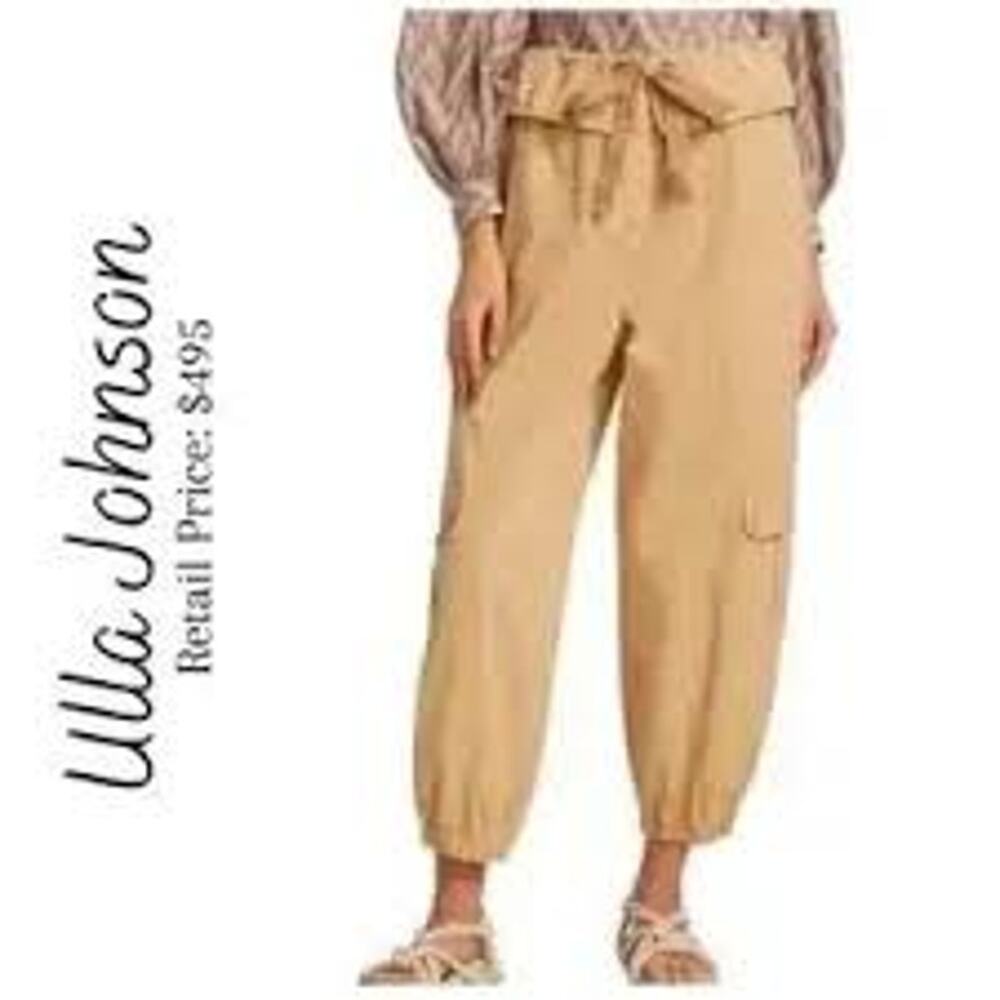 ULLA JOHNSON "ALDEN" Foldover Cargo Balloon Pants Khaki Sz 00 MSRP $425